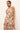 Tiered full length dress with fitted bodice and colorful graphics