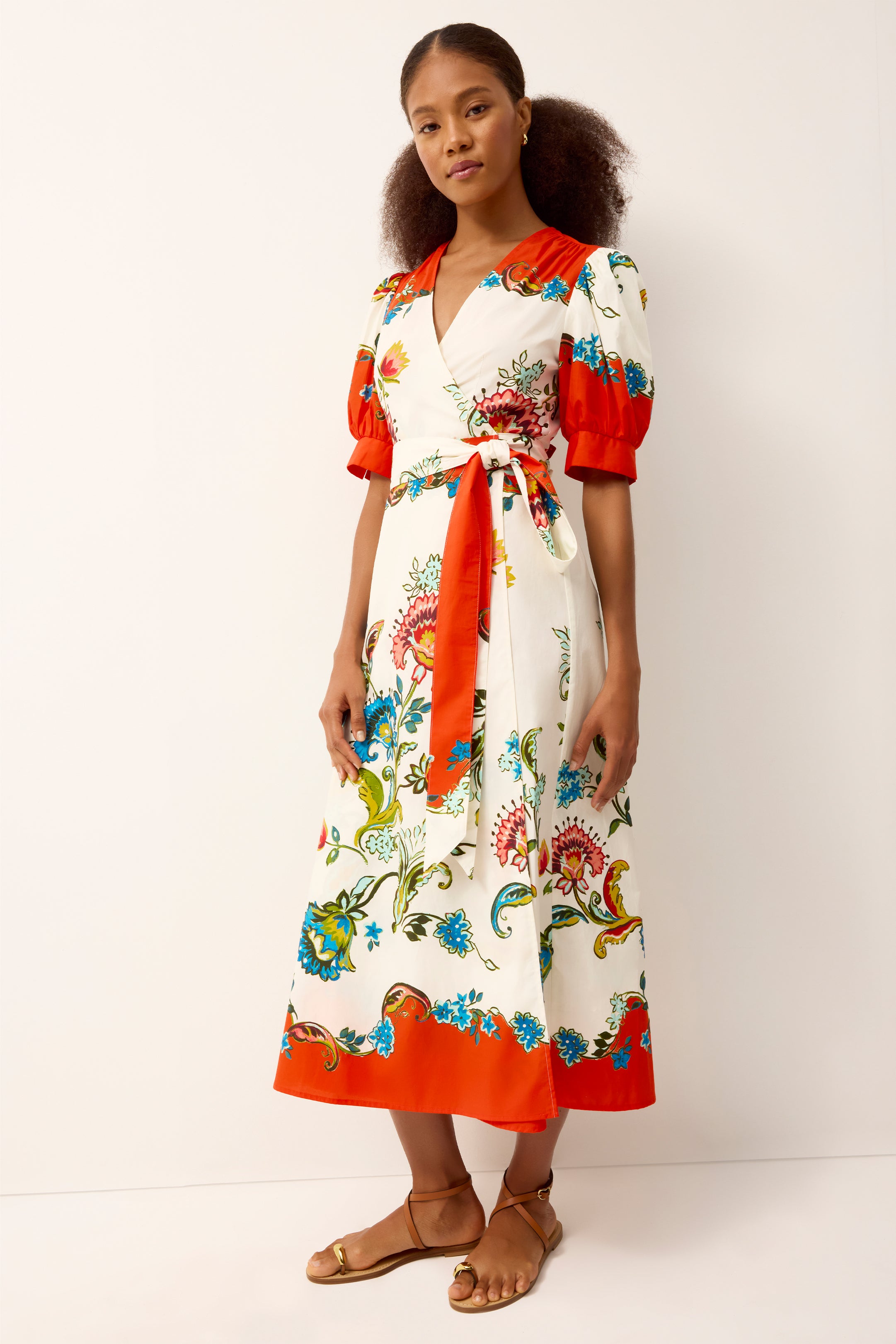 wrap dress sale Georgie Red Polyester % Rita Wrap Dress - Cartagena