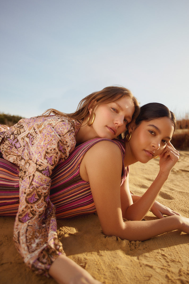 Editorial photo of models on the beach 