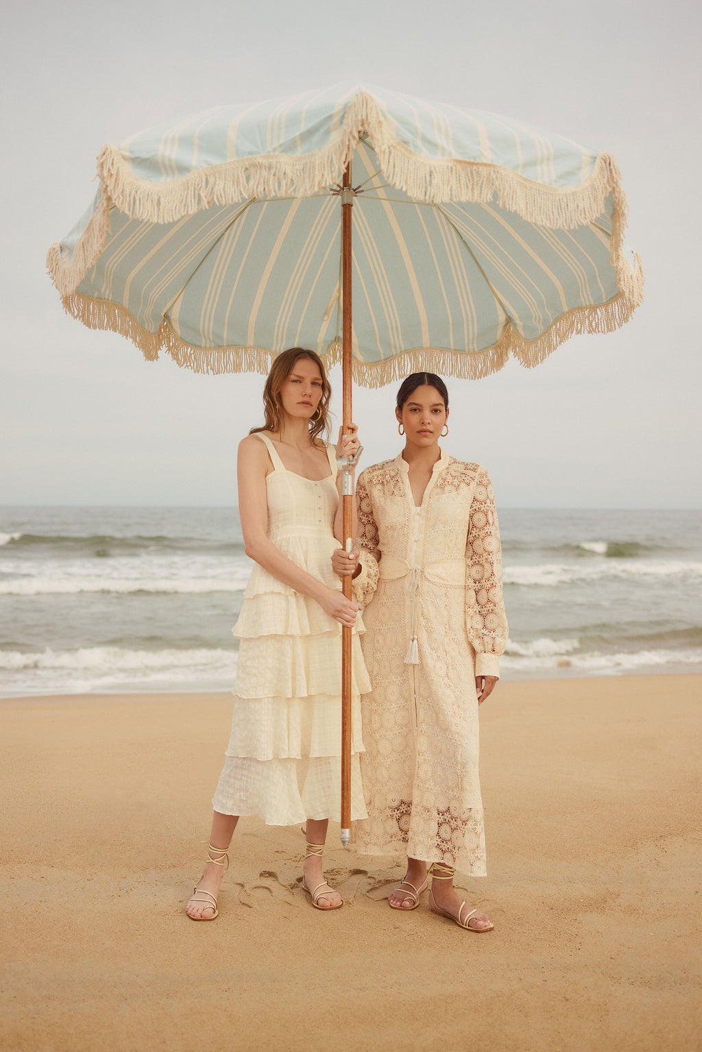 Editorial photo of models on the beach 