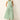 Green and white striped midi dress