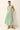 Belted green and white striped midi dress