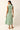 Button front green and white striped midi dress