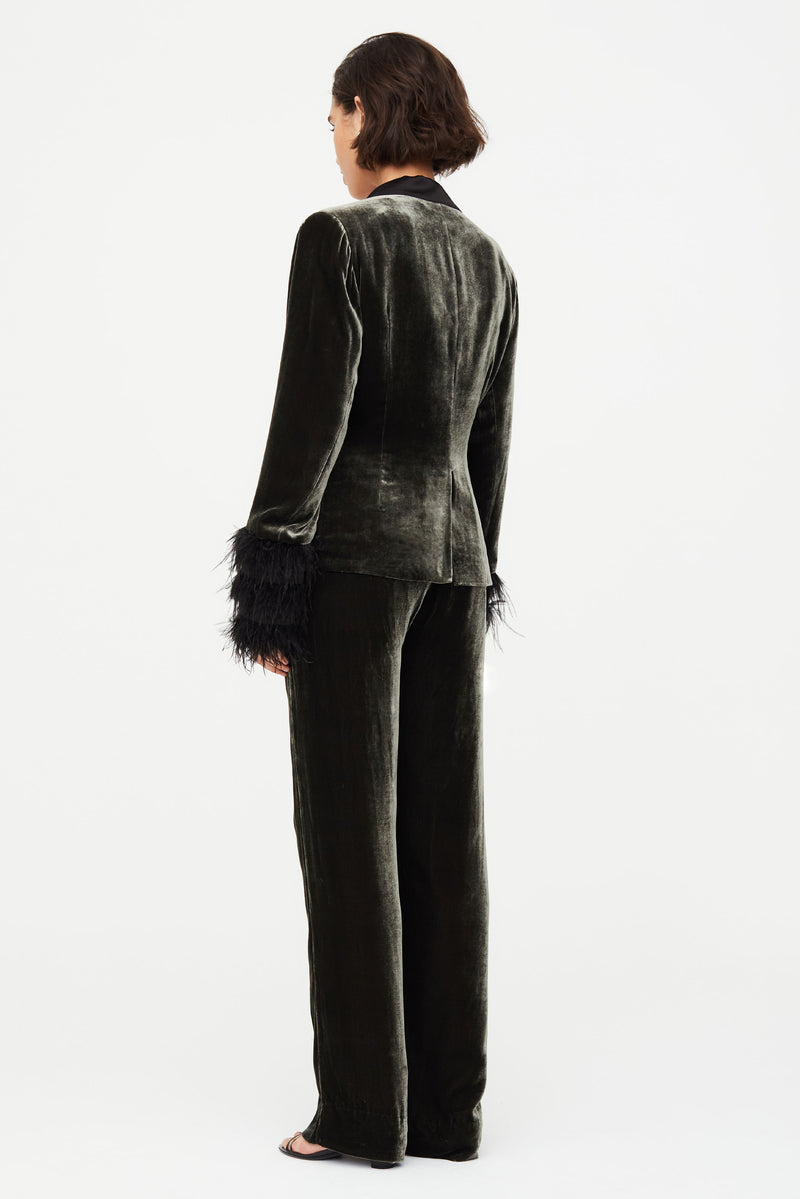 High waisted velvet pants 