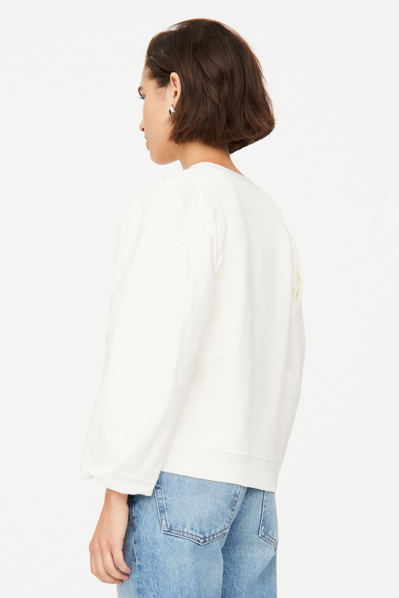 Sweatshirt top with v-neckline
