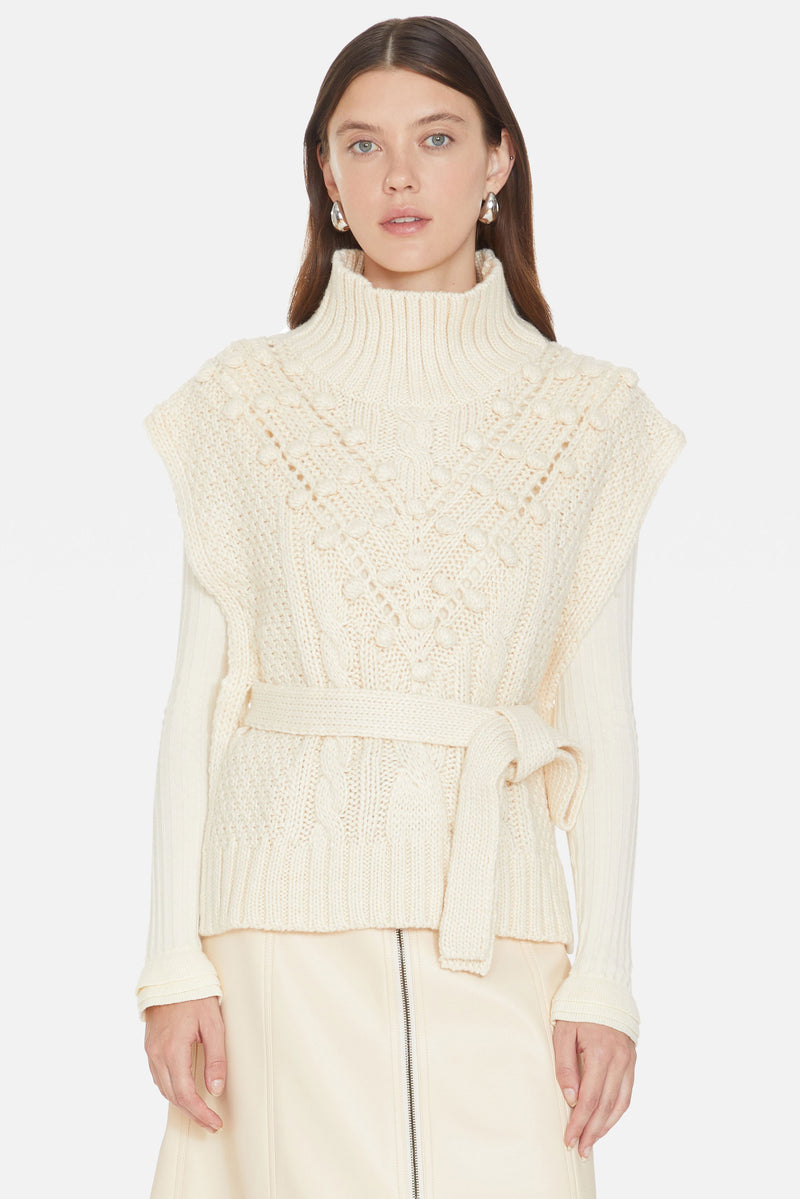 Solid cream slip on layering piece 