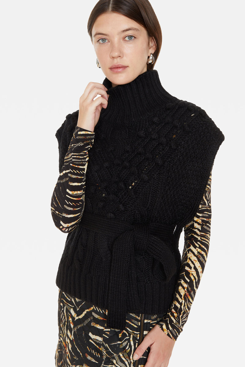 Solid black slip on layering piece 