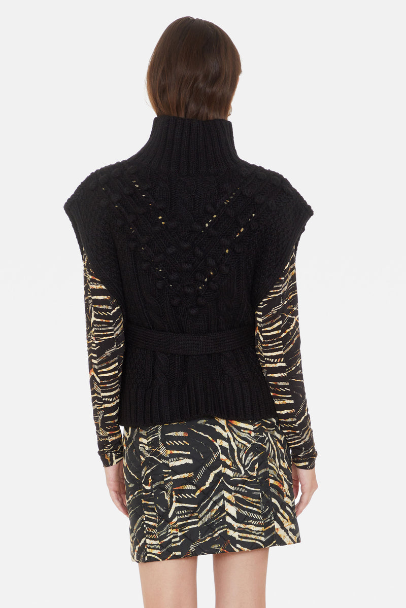 Cable stitch layering sweater slip on 