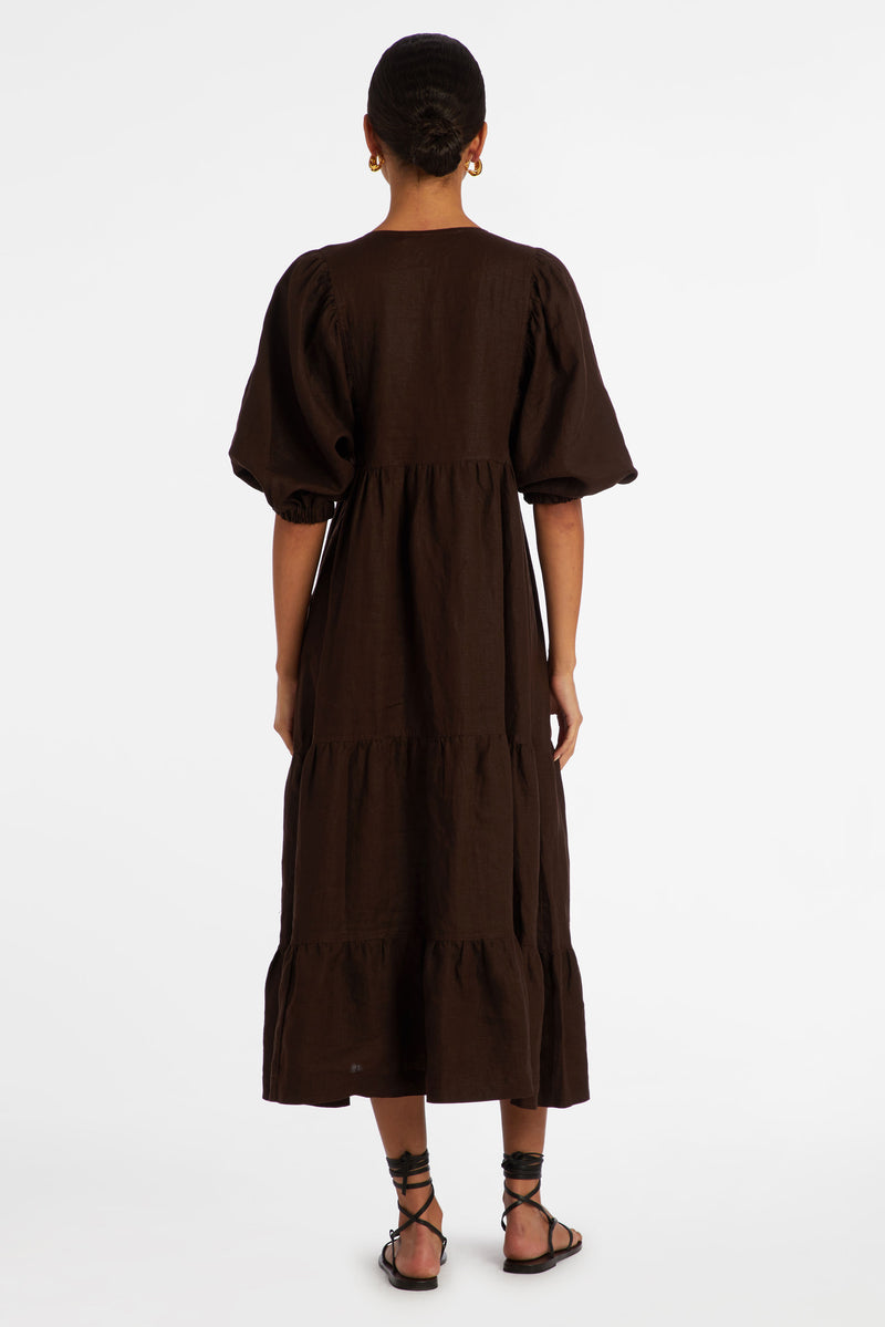 bag sleeve linen dress 