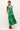 Green Sleeveless midi dress with tropical leaf print and square neckline