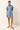 Tailored light wash denim mini dress