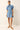 Light Wash denim mini dress with a large tie neck