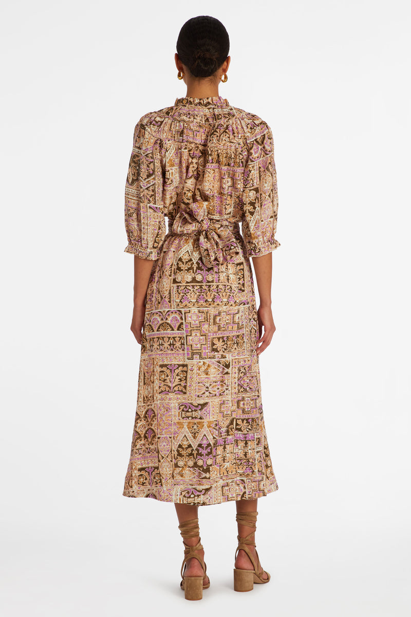 Midi wrap skirt with a straight silhouette