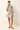 Belted blue multi colored mini dress