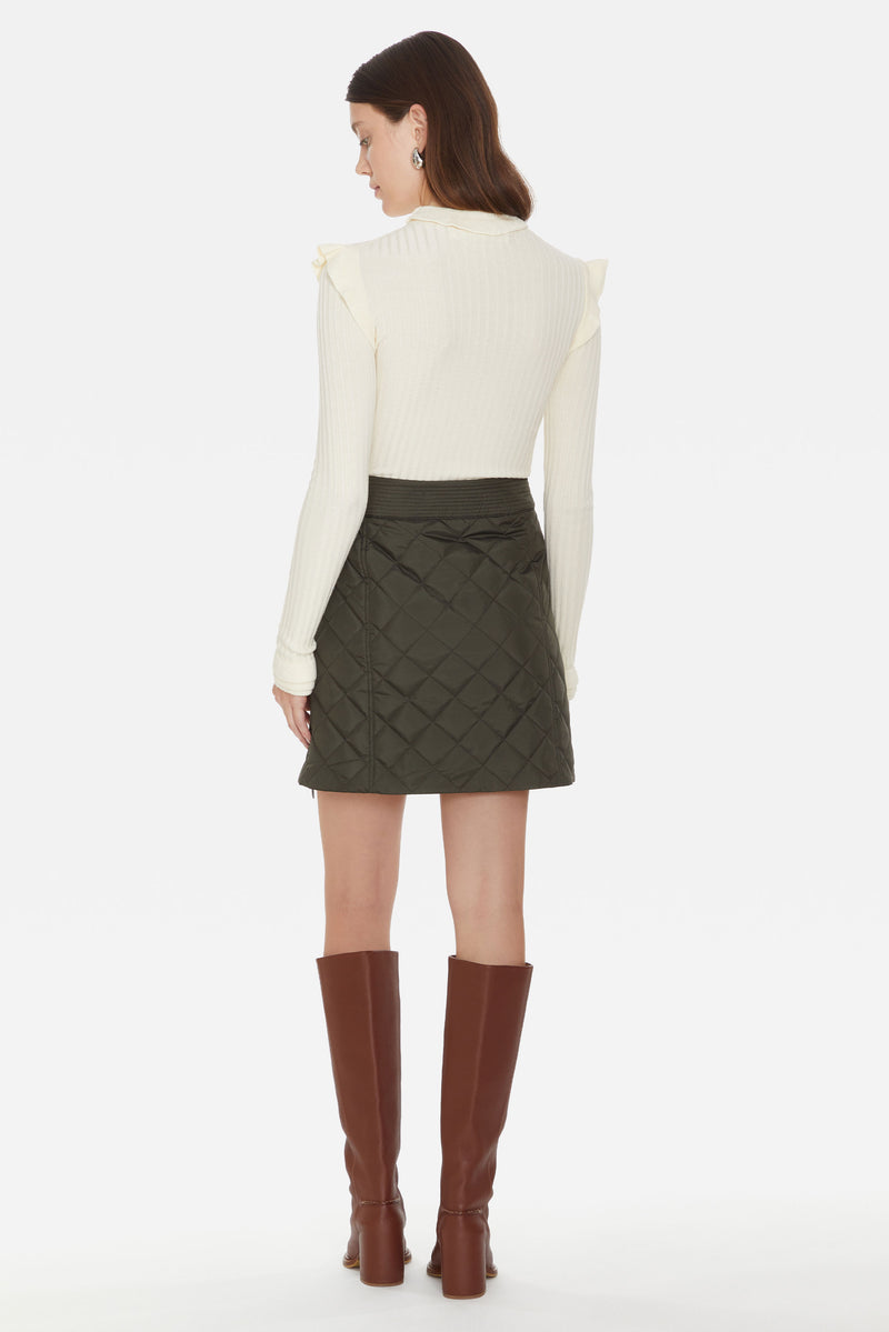 Straight mini skirt with pattern 