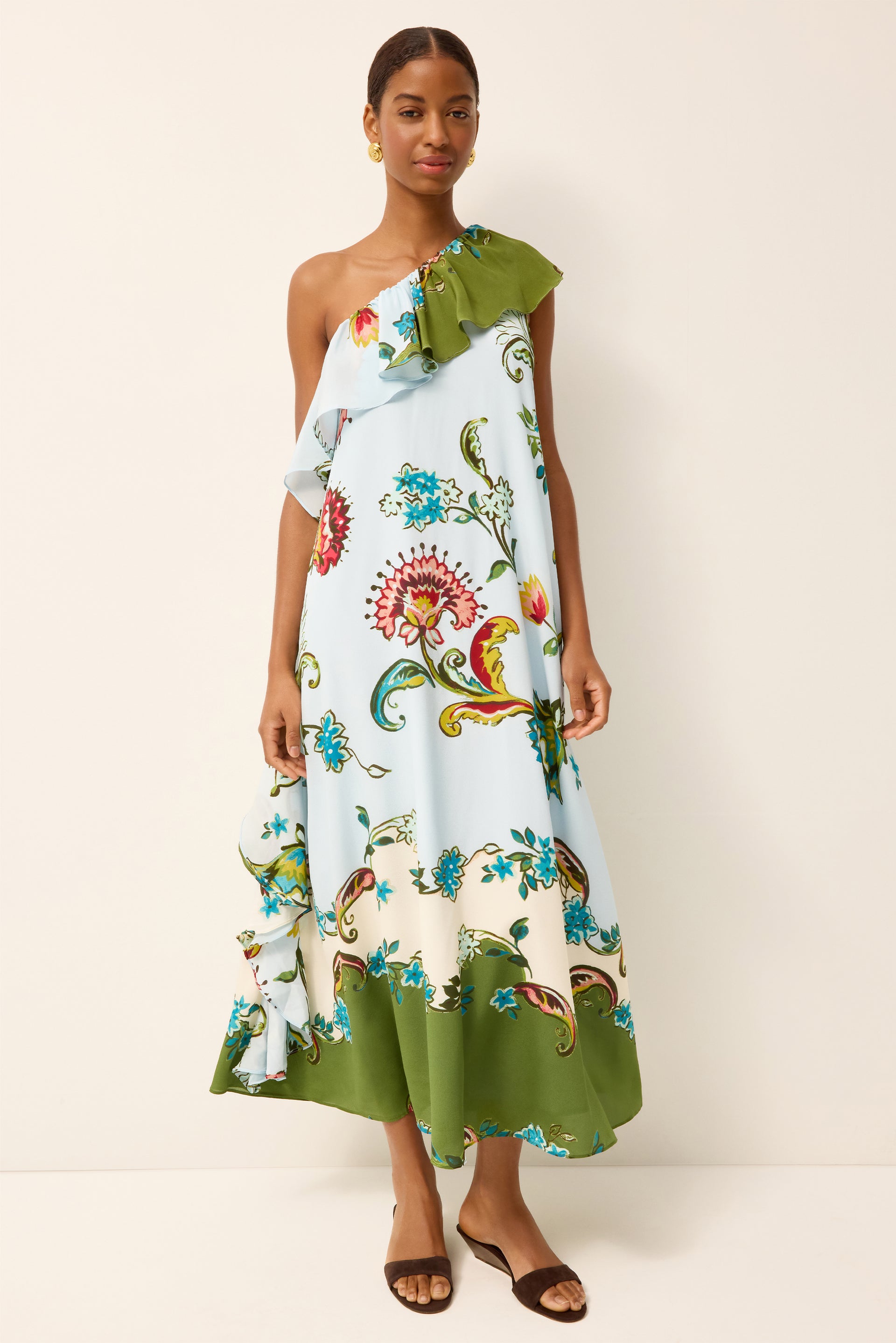 marie oliver dresses Mock Neck Long Dress w/ Tags The Alice Dress features sheer chiffon fabric in white and an undulating metallic and fringe pattern that transcends seasons for a year MORA DRESS DELPHI / XS