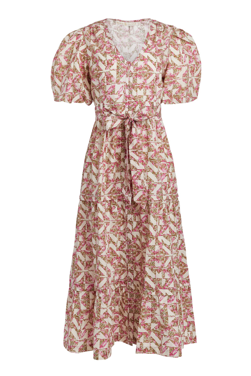 Long dress with optional sash belt 