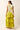 Long yellow drop waist skirt with ruffles and floral embroidered top