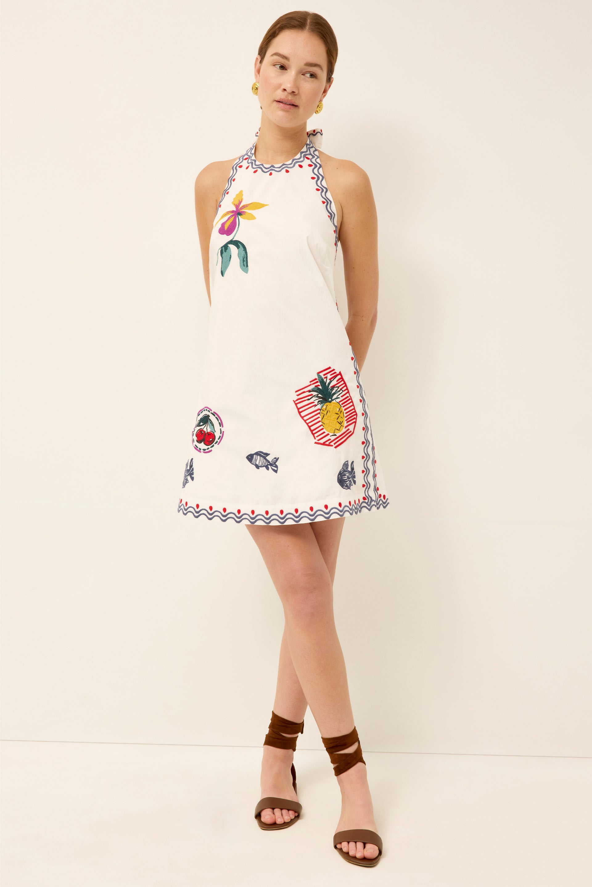 marie oliver dress PATTI Marie Oliver Marca smocked midi dress features an animal print Approx ORIYA DRESS TROPICA / 2