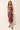 Wine red multicolored embroidered floral midi skirt