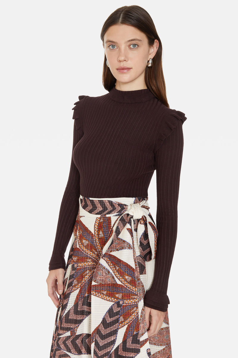 Traditional wrap skirt in a fall floral print