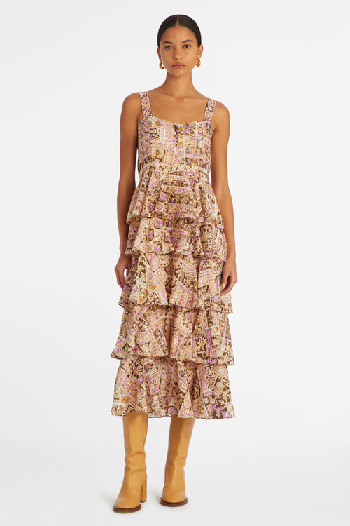 Alice Dress Lychee Stripe - Marie Oliver