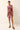 Red floral embroidered round neck mini shift dress