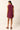 Red multicolored floral dress with princess seams in the back