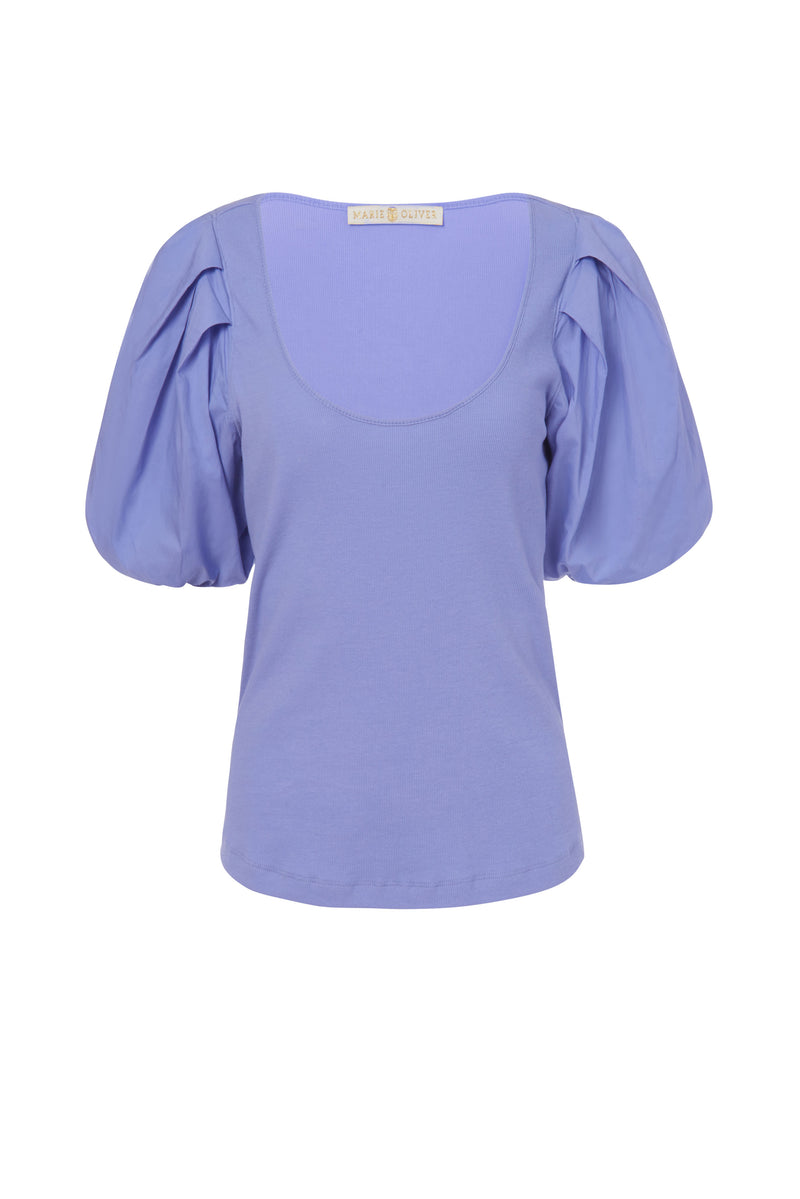 Simple purple top with a statement sleeve