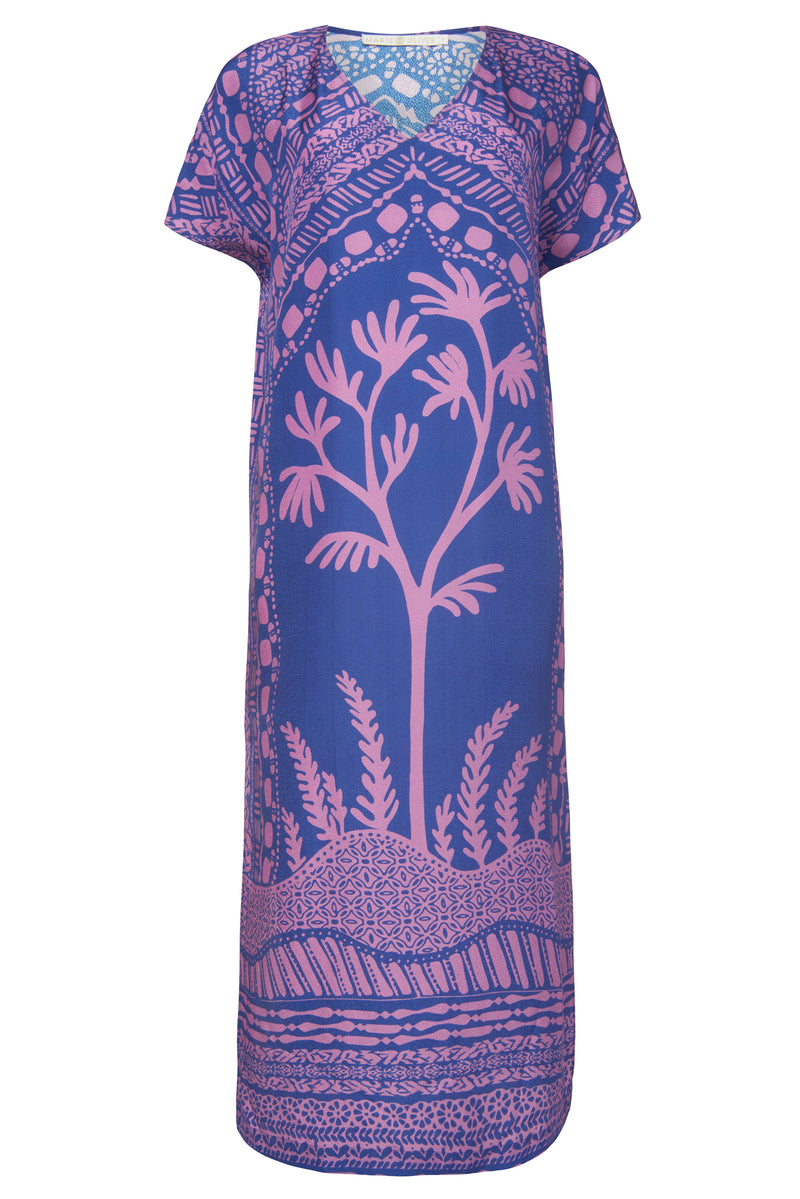 Long dress with short sleeves